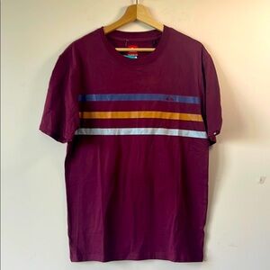 Quiksilver Red and Purple Short Sleeve Tee